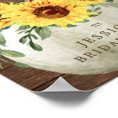 秋のカボチャひまわりシャワーウェルカムサイン ポスター (角)