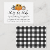 秋のカボチャひまわり赤ちゃんシャワーブックリクエスト エンクロージャーカード (正面/裏面)