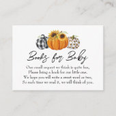 秋のカボチャひまわり赤ちゃんシャワーブックリクエスト エンクロージャーカード (正面)