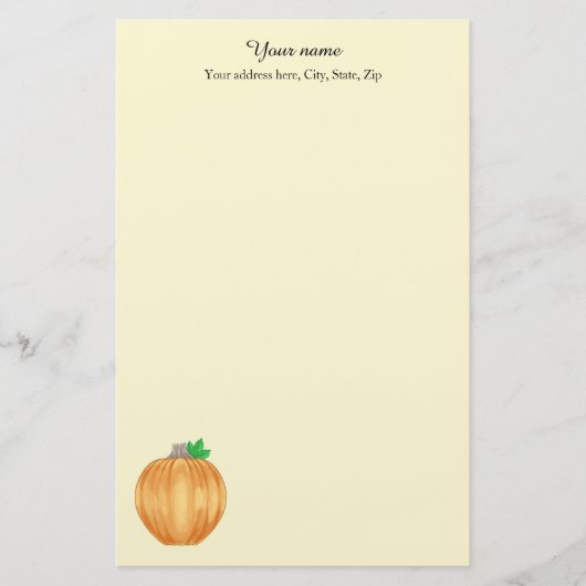 秋のカボチャエレガント 便箋 (正面)