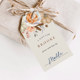 秋のカボチャスパイス ベイビーシャワーディスプレイ ギフトタグ