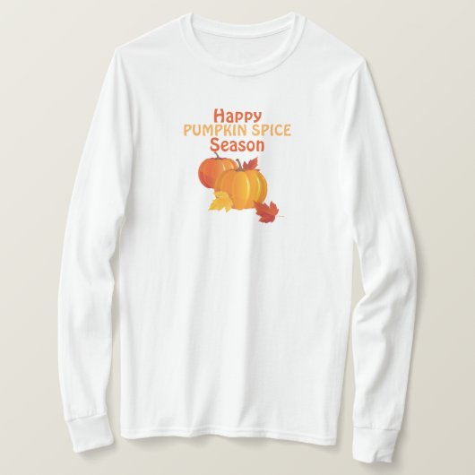秋のカボチャスパイス ベーシック ロングスリーブTシャツ Tシャツ (デザイン正面)