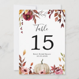 秋のカボチャパーソナライズされたのテーブル番号 招待状