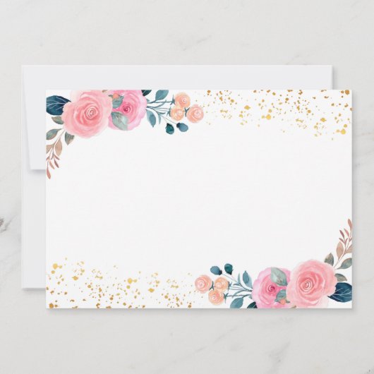 秋のカボチャピンクフローラ1stバースデーフォト 招待状 (裏面)