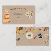 秋のカボチャフローラおむつラッフルチケット エンクロージャーカード (正面/裏面)