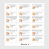 秋のカボチャフローラの個人名と住所 シール (シート)