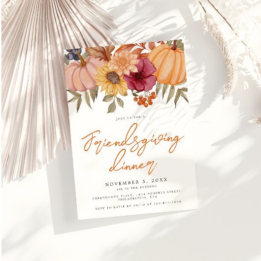 秋のカボチャフローラフレンドリディナー 招待状