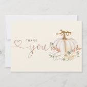 秋のカボチャフローラベビーシャワー サンキューカード (正面)