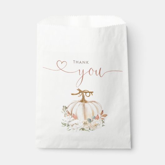 秋のカボチャフローラベビーシャワー フェイバーバッグ (正面)