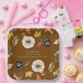 秋のカボチャフローラ |感謝祭の友情 ペーパープレート (パーティー)