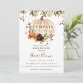 秋のカボチャブルゴーニュオレンジフローラベイビーシャワー  招待状 (スタンド正面)