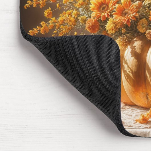 秋のカボチャブーケオンレースタブレクロース マウスパッド (コーナー)