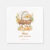 秋のカボチャ中性ベビーシャワー スタンダードカクテルナプキン (正面)