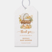 秋のカボチャ中立ベイビーシャワーありがとう ギフトタグ (正面)