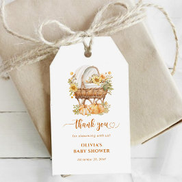 秋のカボチャ中立ベイビーシャワーありがとう ギフトタグ