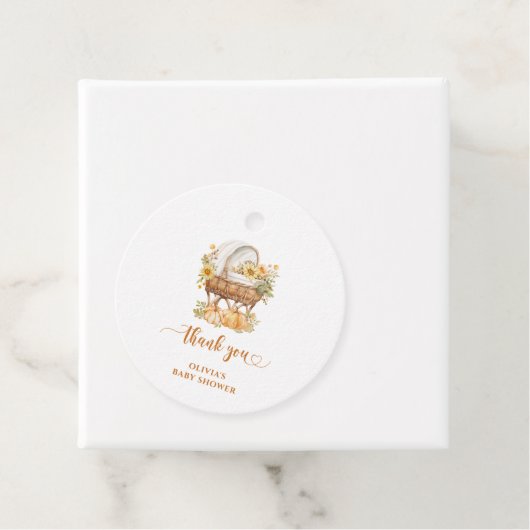 秋のカボチャ中立ベイビーシャワーありがとう フェイバータグ (インサイチュ)