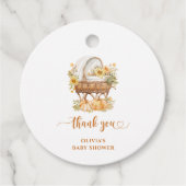 秋のカボチャ中立ベイビーシャワーありがとう フェイバータグ (正面)