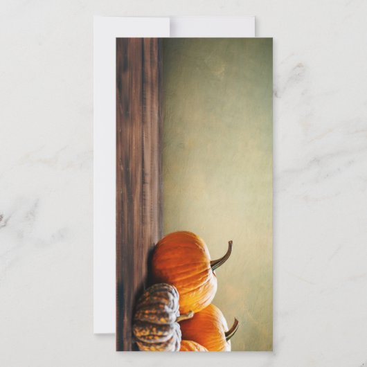秋のカボチャ付き感謝状カード シーズンカード (正面)