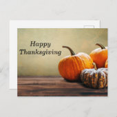 秋のカボチャ付き感謝状カード ポストカード (正面/裏面)