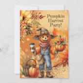 秋のカボチャ収穫パーティーの招待状 招待状 (正面)