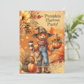 秋のカボチャ収穫パーティーの招待状 招待状 (スタンド正面)