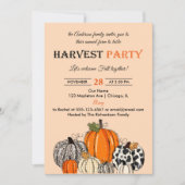 秋のカボチャ収穫パーティー感謝祭ディナー 招待状 (正面)