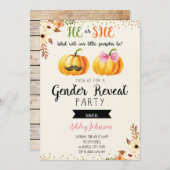 秋のカボチャ性はカード招待を明らかにします 招待状 (正面/裏面)