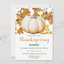 秋のカボチャ感謝祭ディナー 招待状