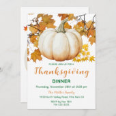 秋のカボチャ感謝祭ディナー 招待状 (正面/裏面)