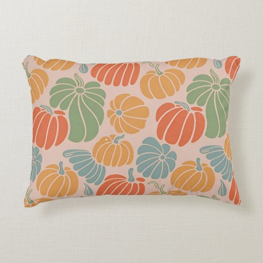 秋のカボチャ枕カバー – 秋デコール アクセントクッション (正面)