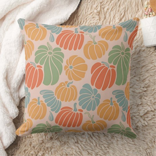 秋のカボチャ枕カバー – 秋デコール クッション (ブランケット)