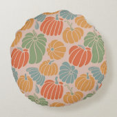 秋のカボチャ枕カバー – 秋デコール ラウンドクッション (裏面)