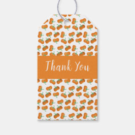 秋のカボチャ柄ありがとうオレンジ ギフトタグ
