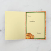 秋のカボチャ格子垣の写真の挨拶 シーズンカード (内部)