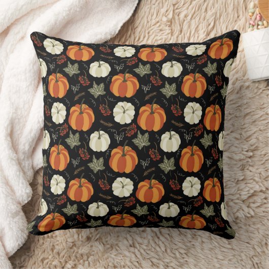 秋のカボチャ模様 クッション (ブランケット)