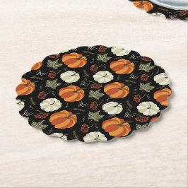 秋のカボチャ模様 ペーパーコースター
