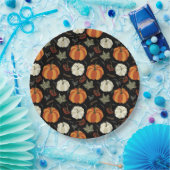 秋のカボチャ模様 ペーパープレート (パーティー)