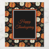 秋のカボチャ模様 ワインラベル (シングルラベル)