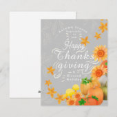 秋のカボチャ灰色 シーズンカード (正面/裏面)