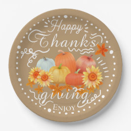 秋のカボチャ灰 ペーパープレート