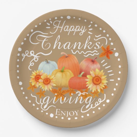 秋のカボチャ灰 ペーパープレート (正面)