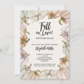 秋のカボチャ男女兼用の赤ちゃんシャワー 招待状 (正面)