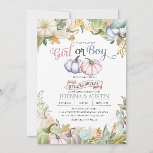 秋のカボチャ秋の性は招待状を明らかにします 招待状 (正面)