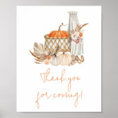 秋のカボチャ秋の恋に感謝来します ポスター (正面)