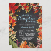 秋のカボチャ秋の男の子のベビーシャワーの招待状 招待状 (正面/裏面)