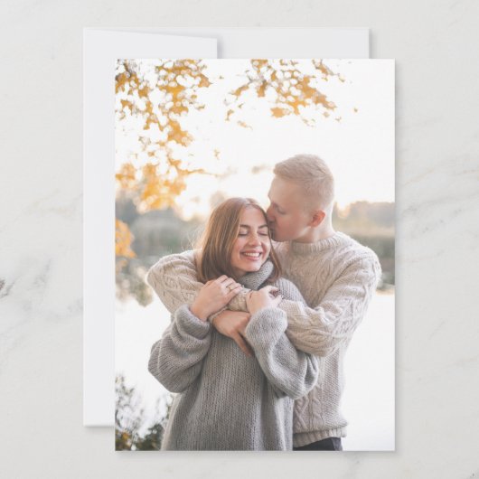 秋のカボチャ秋花模様写真の保存日付 招待状 (裏面)