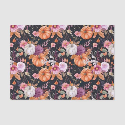 秋のカボチャ紅葉素朴デクページ 薄葉紙 (正面)