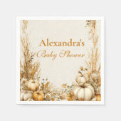 秋のカボチャ素朴の赤ちゃんシャワー スタンダードカクテルナプキン (正面)