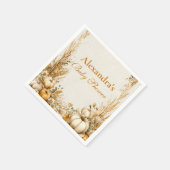 秋のカボチャ素朴の赤ちゃんシャワー スタンダードカクテルナプキン (角)