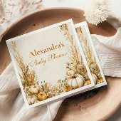 秋のカボチャ素朴の赤ちゃんシャワー スタンダードカクテルナプキン